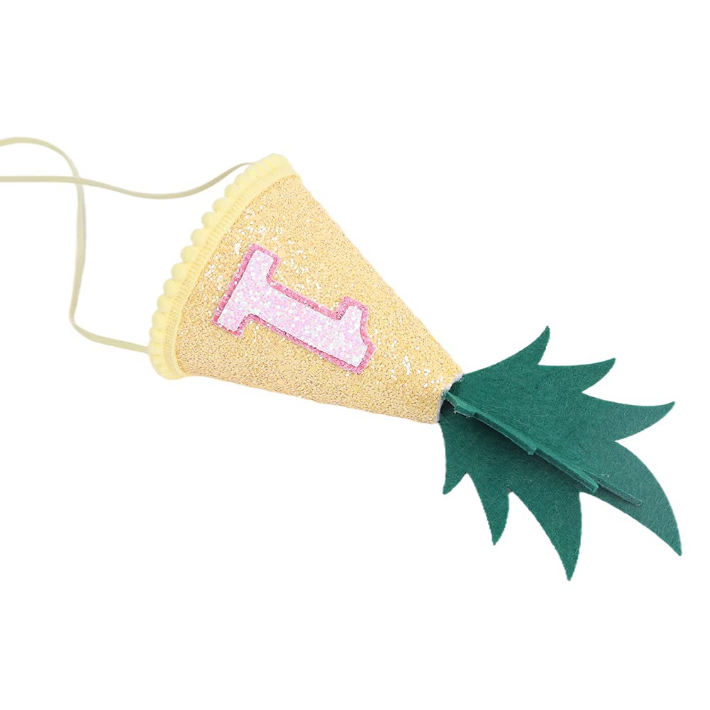 Pineapple 1st Birthday Hat for Girls - Tropical Fruit Themed Party Decorations, Baby Cake Smash Photo Props in Yellow | Perfect for First Birthday Parties, Hawaiian Luau Themes & Summer Celebrations