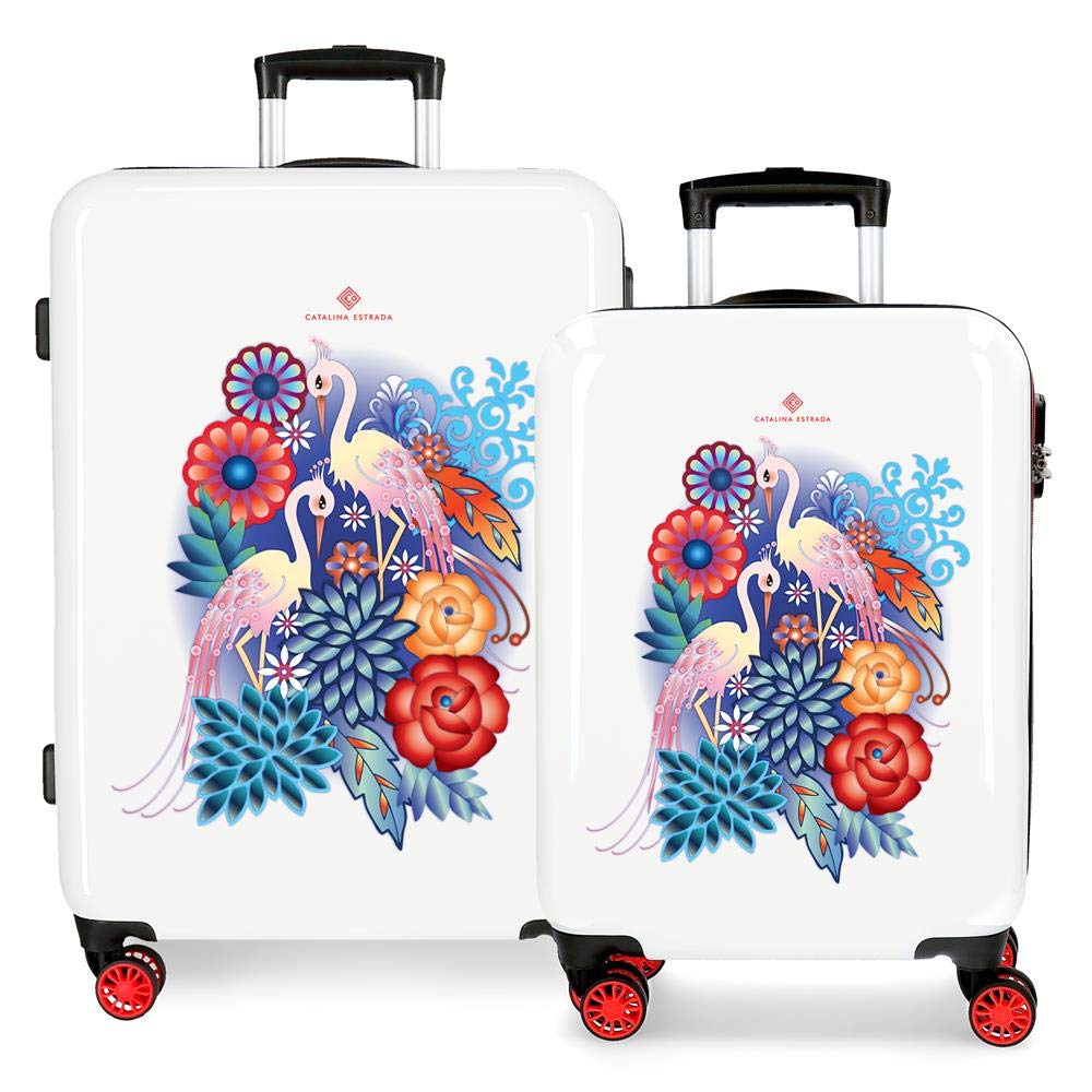 Catalina Estrada 3-Piece Luggage Set - 68cm Spinner Suitcase in Vibrant Red | Perfect for Travel, Vacations & Business Trips