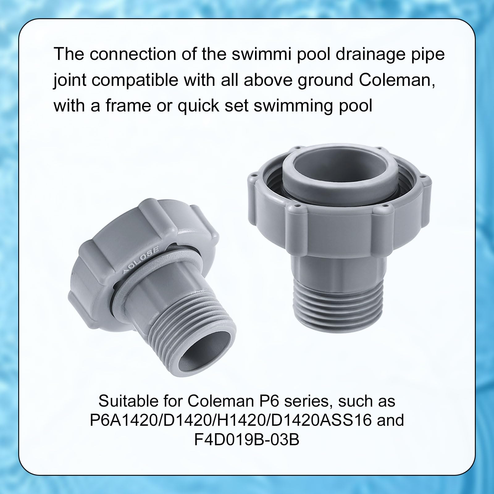 Coleman Pool Replacement Part - 1.5-Inch Bottom Connector & 3/4-Inch Garden Hose Adapter for Swimming Pool Drain System | Perfect for Pool Maintenance, Water Drainage & Backyard Cleaning
