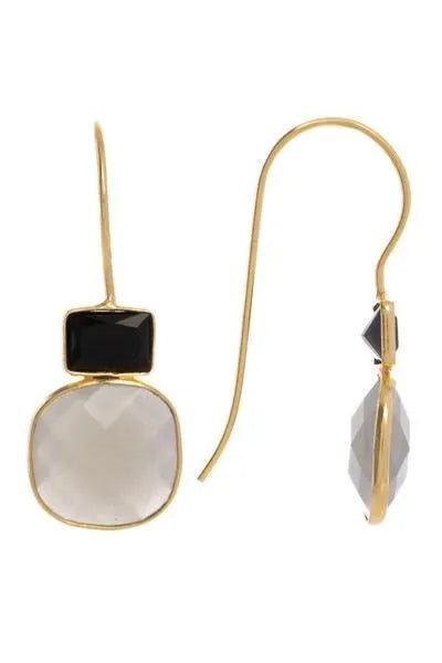 Elegant Cushion Drop Gemstone Earrings for Women | Dainty Boho Chic Jewelry | Perfect for Parties, Weddings & Everyday Wear