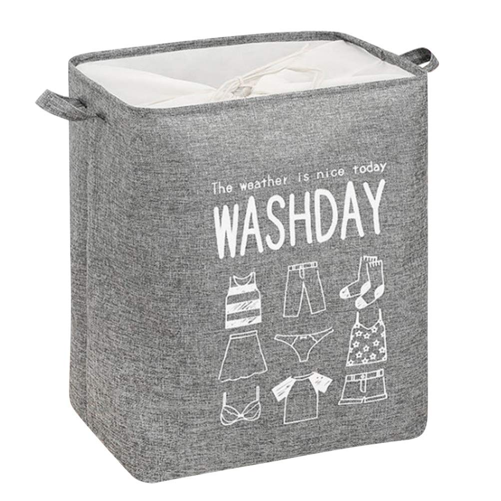 Foldable Laundry Hamper & Storage Basket - Dark Grey Clothes Organizer for Bathroom, Bedroom, Sink Room | Perfect for Dirty Clothes, Toys & Sundries Organization