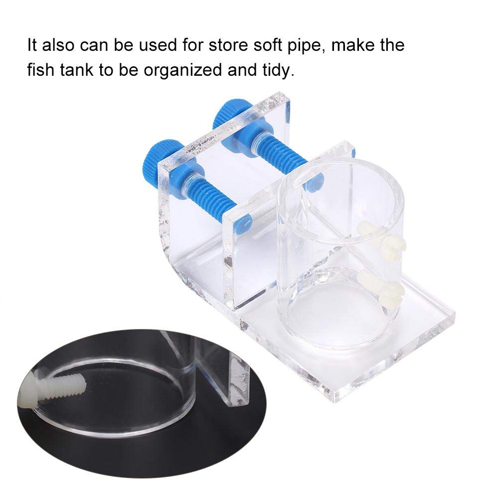 Acrylic Aquarium Pipe Clip - Transparent Tube Holder for Fish Tank Water Flow - Home & Office Use