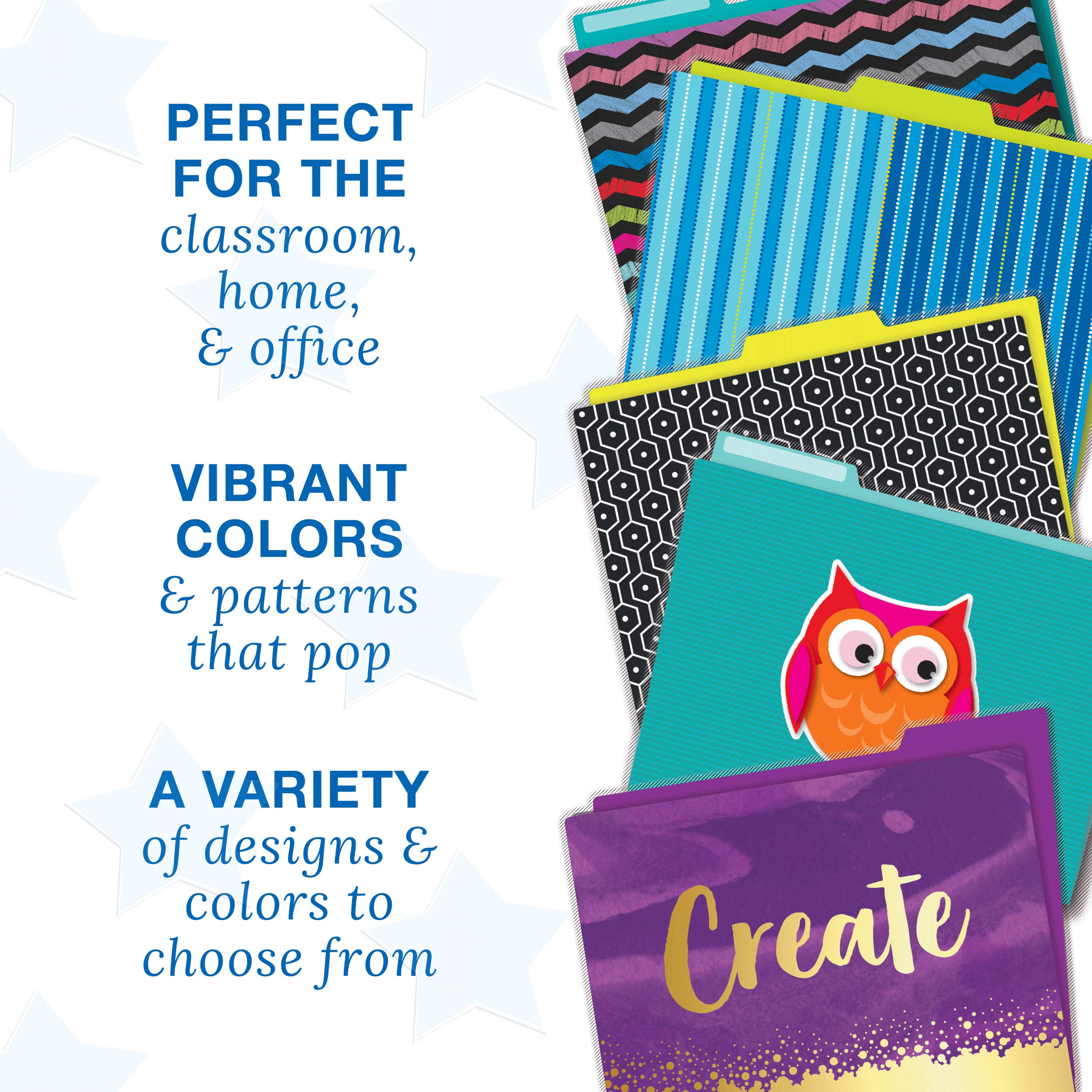 Carson Dellosa 6-Pack File Folders with Pockets - Paper Organizers for Filing Cabinet & Desk - Classroom & Office Organization Supplies - Perfect for Teachers, Students & Professionals