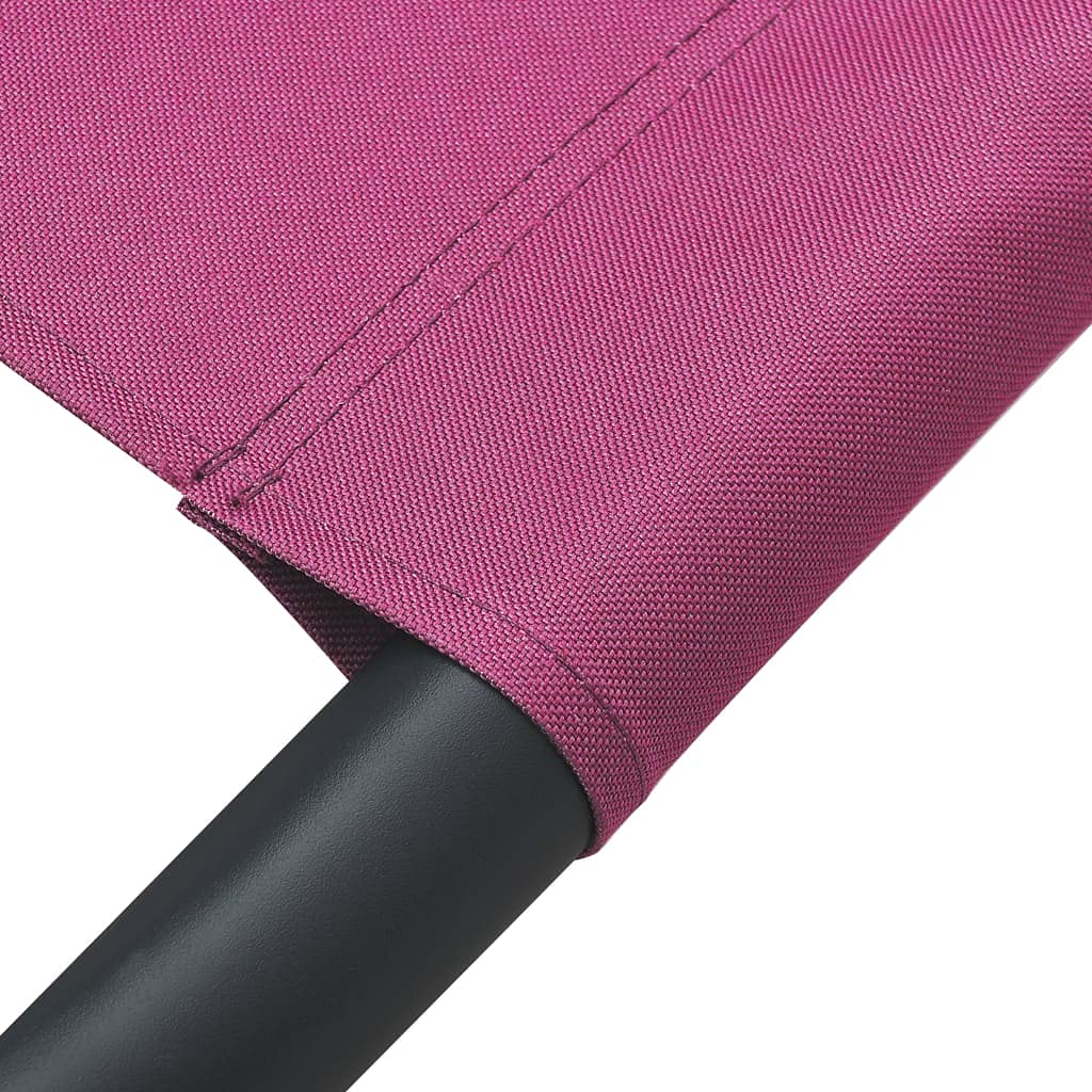 **vidaXL Outdoor Double Lounge Bed with Canopy & Pillows - Powder-Coated Steel Frame, Water-Resistant Oxford Fabric - Pink Patio Furniture for Poolside, Garden, or Backyard Relaxation**