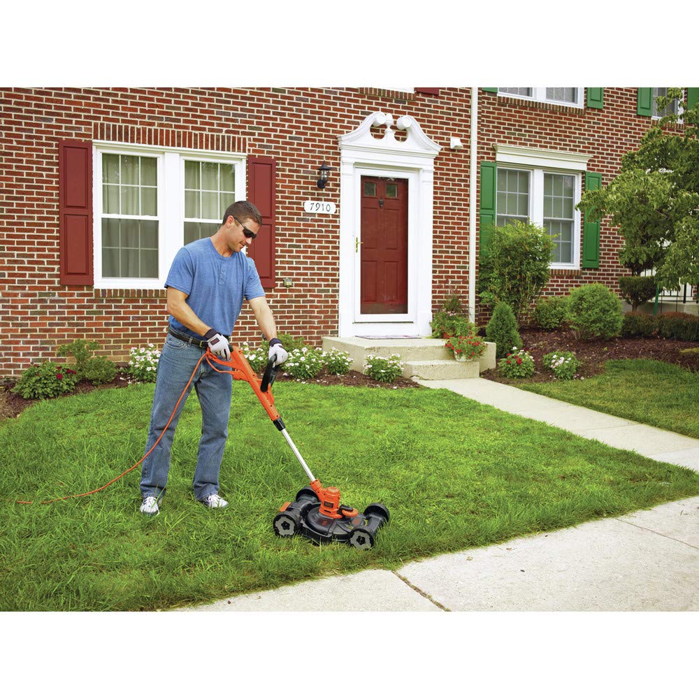 BLACK+DECKER 3-in-1 Corded Electric Lawn Trimmer, Edger & Mower - 6.5 Amp, 12-Inch Cutting Width (Model MTE912) - Perfect for Yard Maintenance, Lawn Edging & Grass Trimming