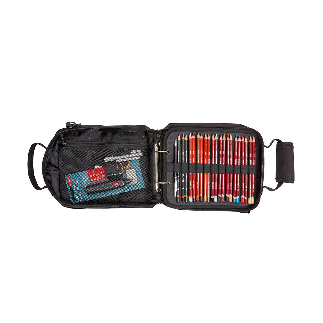 Derwent Carry All Storage Case - Black | Portable Art Supply Organizer for Pencils, Brushes & Markers | Perfect for Artists, Students & Crafters