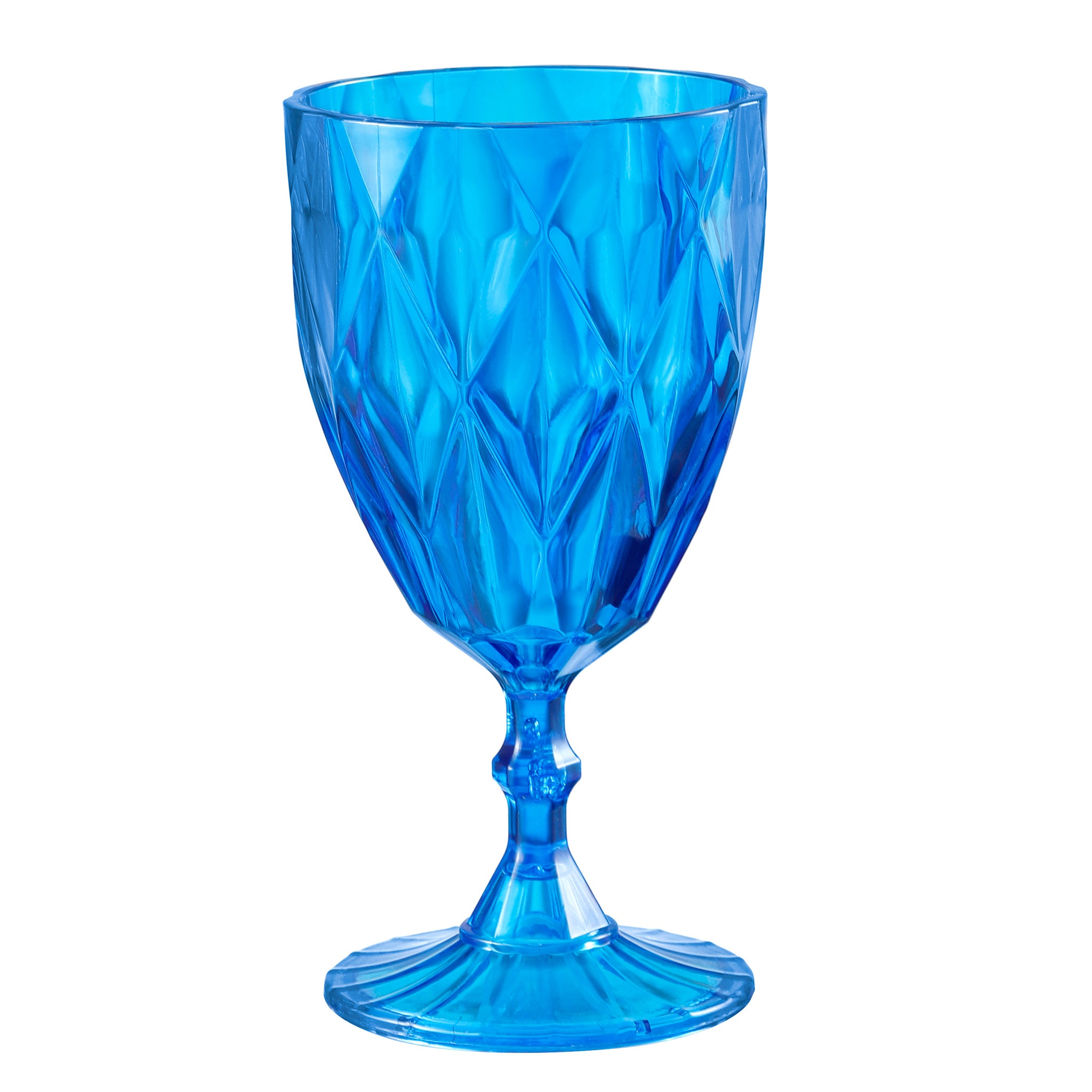 Vintage Blue Acrylic Goblets Set of 6 - Elegant Stemware for Wedding, Party & Home Decor - Shatterproof Drinking Glasses for Champagne, Cocktails & Beverages