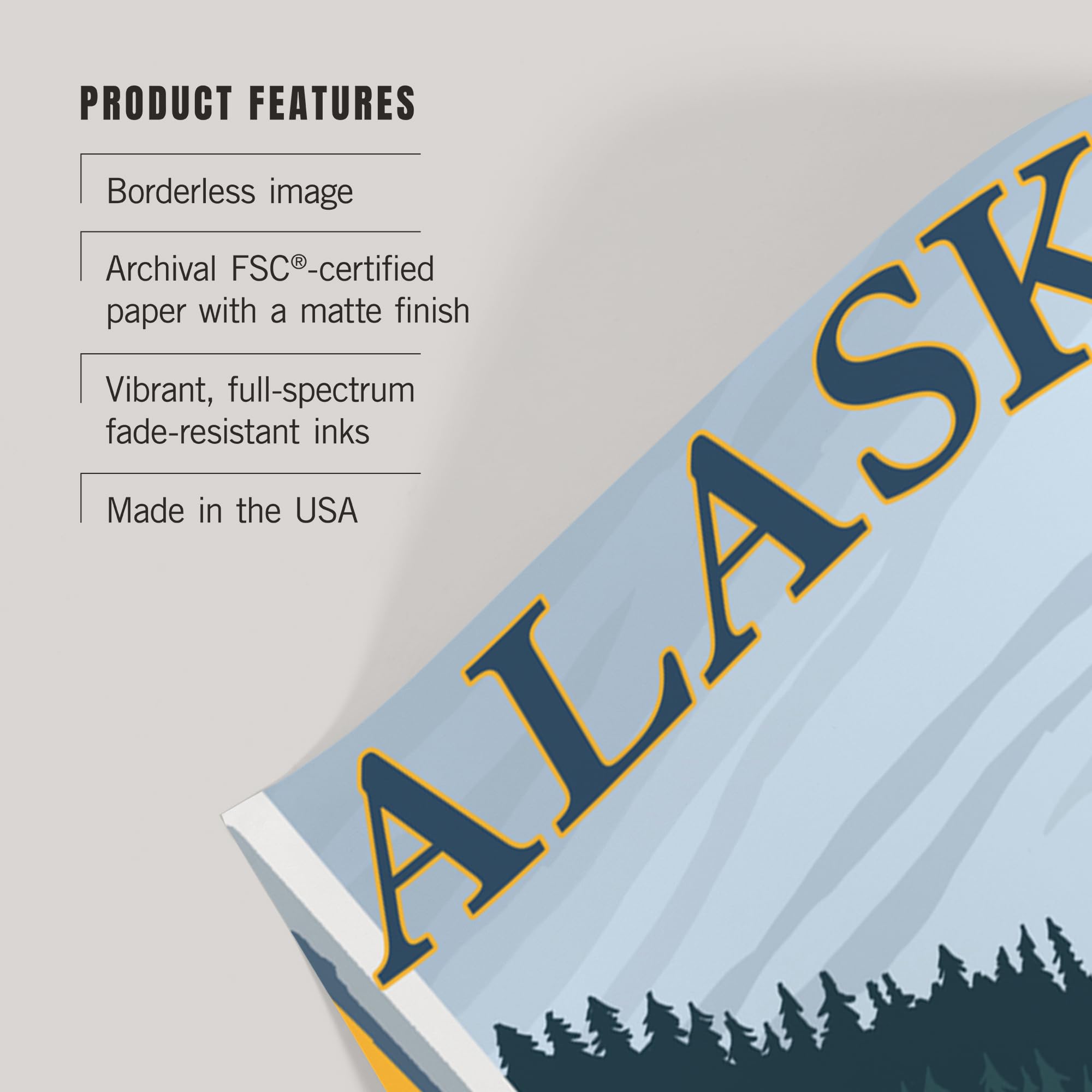 Lantern Press 24x36 Inch Giclee Art Print - Alaska Railroad Landscape Wall Decor for Living Room, Bedroom & Office | Premium Framed Canvas Painting
