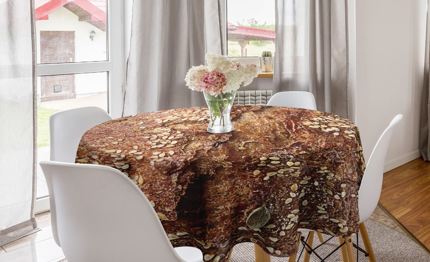 Ambesonne Sourdough Bread Round Tablecloth - 60