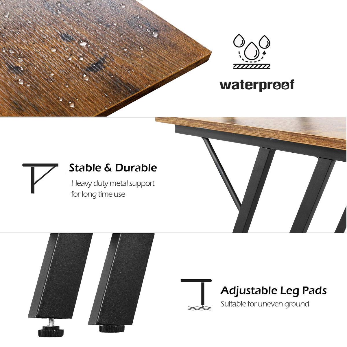 L Shaped Desk 51 Inch - Home Office Computer Corner Desk, Small Writing Study Workstation with Monitor Stand, Space Saving Rustic Brown - Perfect for Gaming, Remote Work & Small Spaces