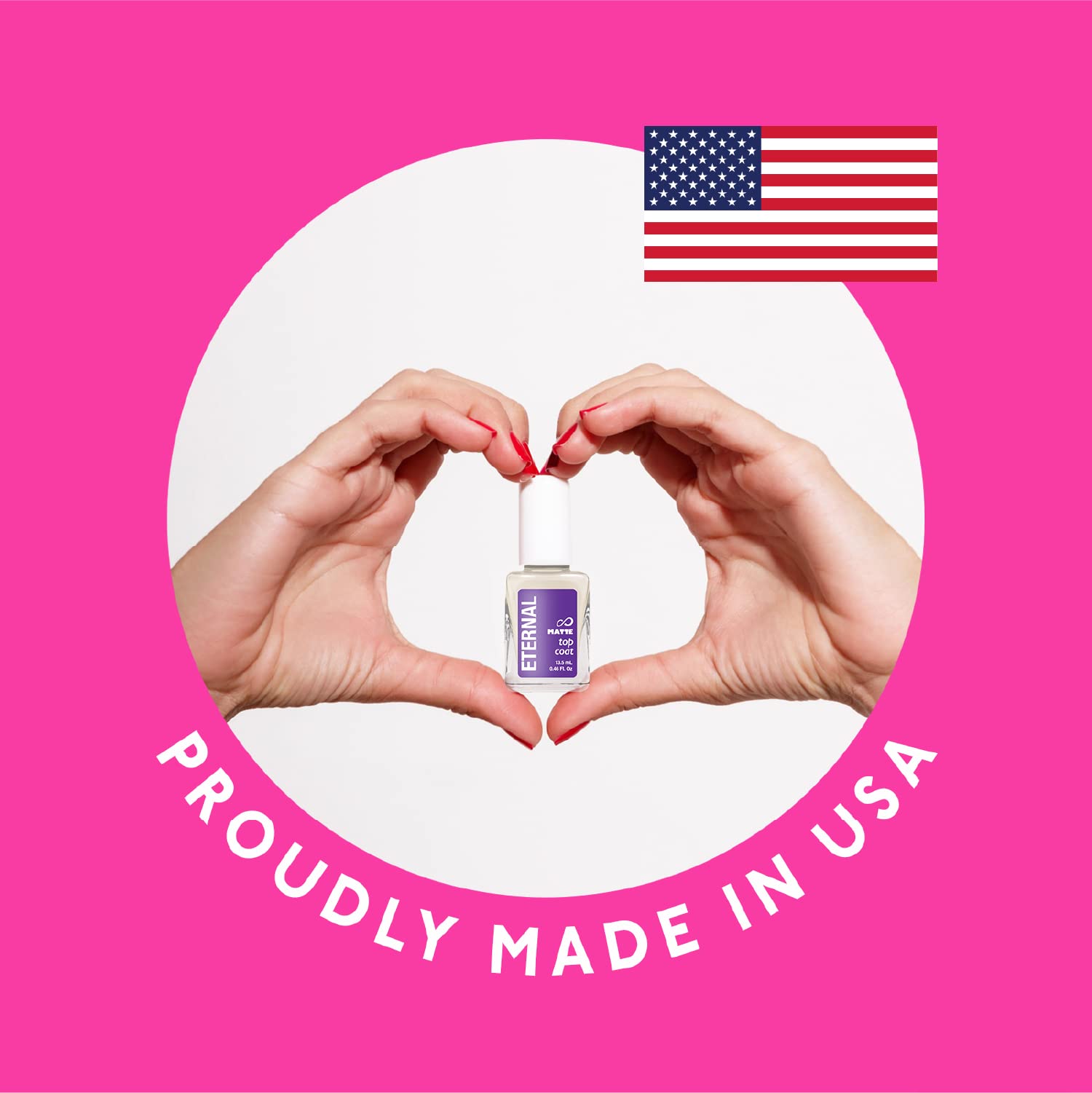 Eternal Matte Top Coat Nail Polish - 13.5 mL Long Lasting Matte Finish, Quick Dry Formula, No UV Lamp Needed - Nail Color Protection & Matte Fingernail Polish for Women - Perfect for Everyday Wear, Special Occasions & Salon-Quality Manicures at Home
