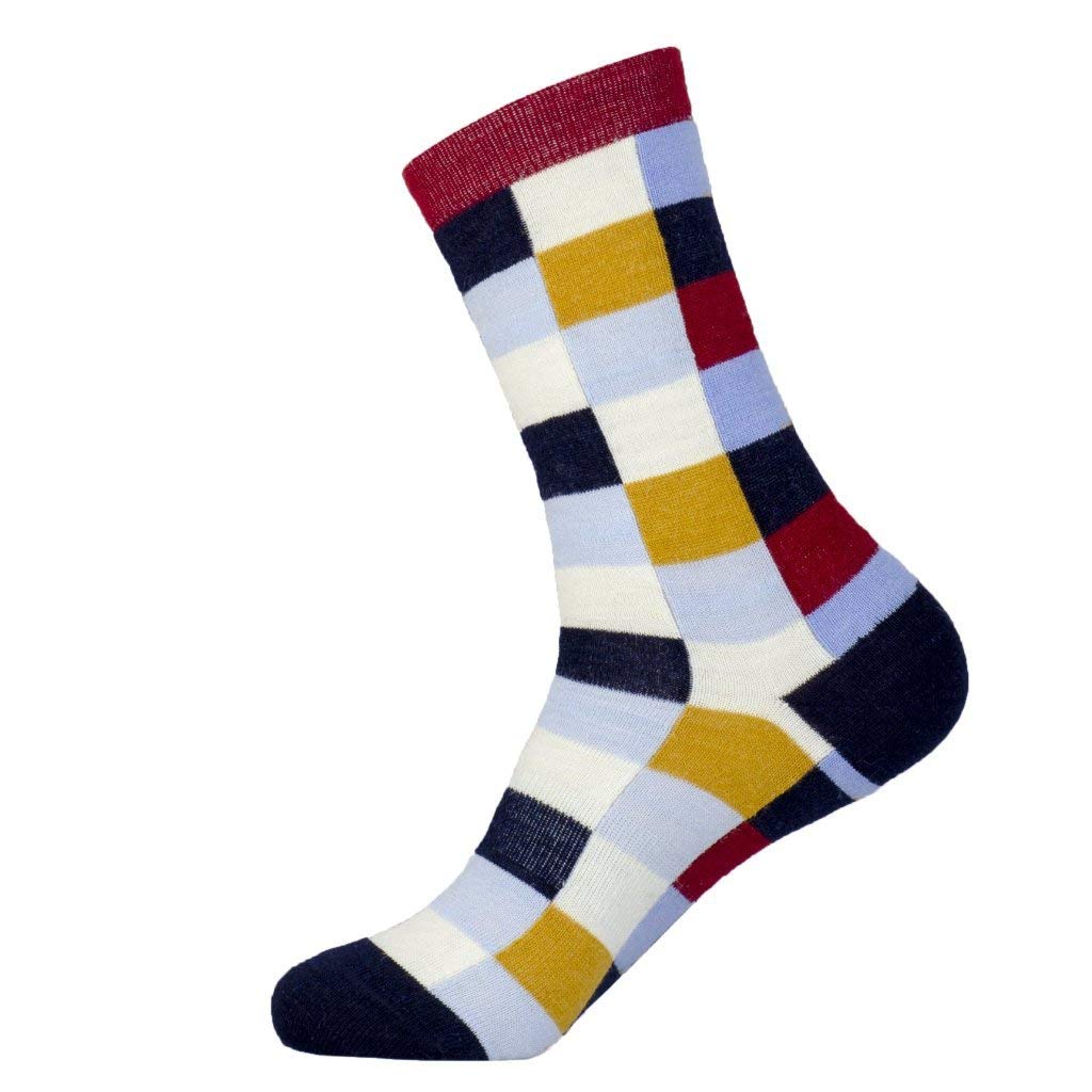 Unisex Alpaca Wool Dress Socks - Moisture Wicking Crew Socks with Arch Support for Men & Women - Colorful Fun Socks for Office, Travel & Outdoor Activities