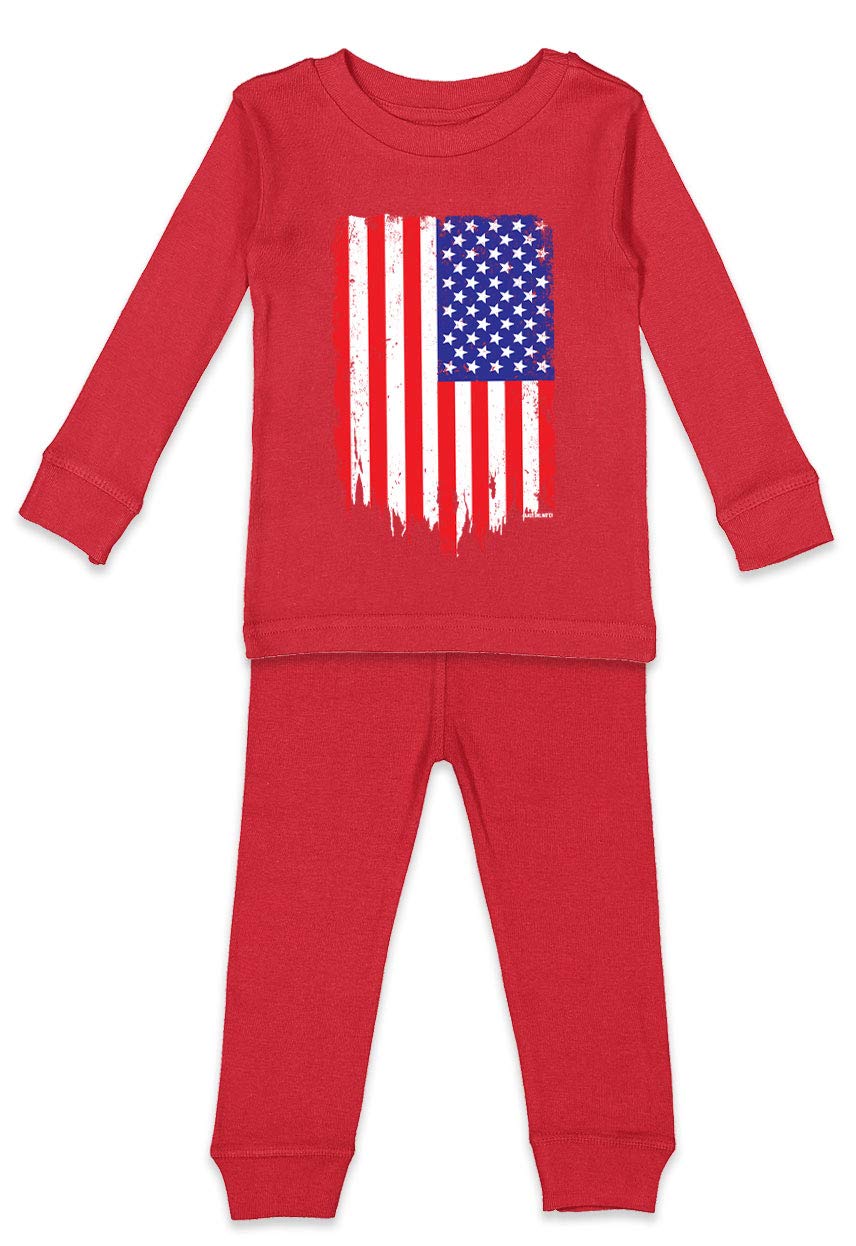 Haase Unlimited Distressed American Flag Patriotic Kids Outfit - USA-Themed Shirt & Pants Set for Boys & Girls | Perfect for 4th of July, Memorial Day & Veterans Day Celebrations