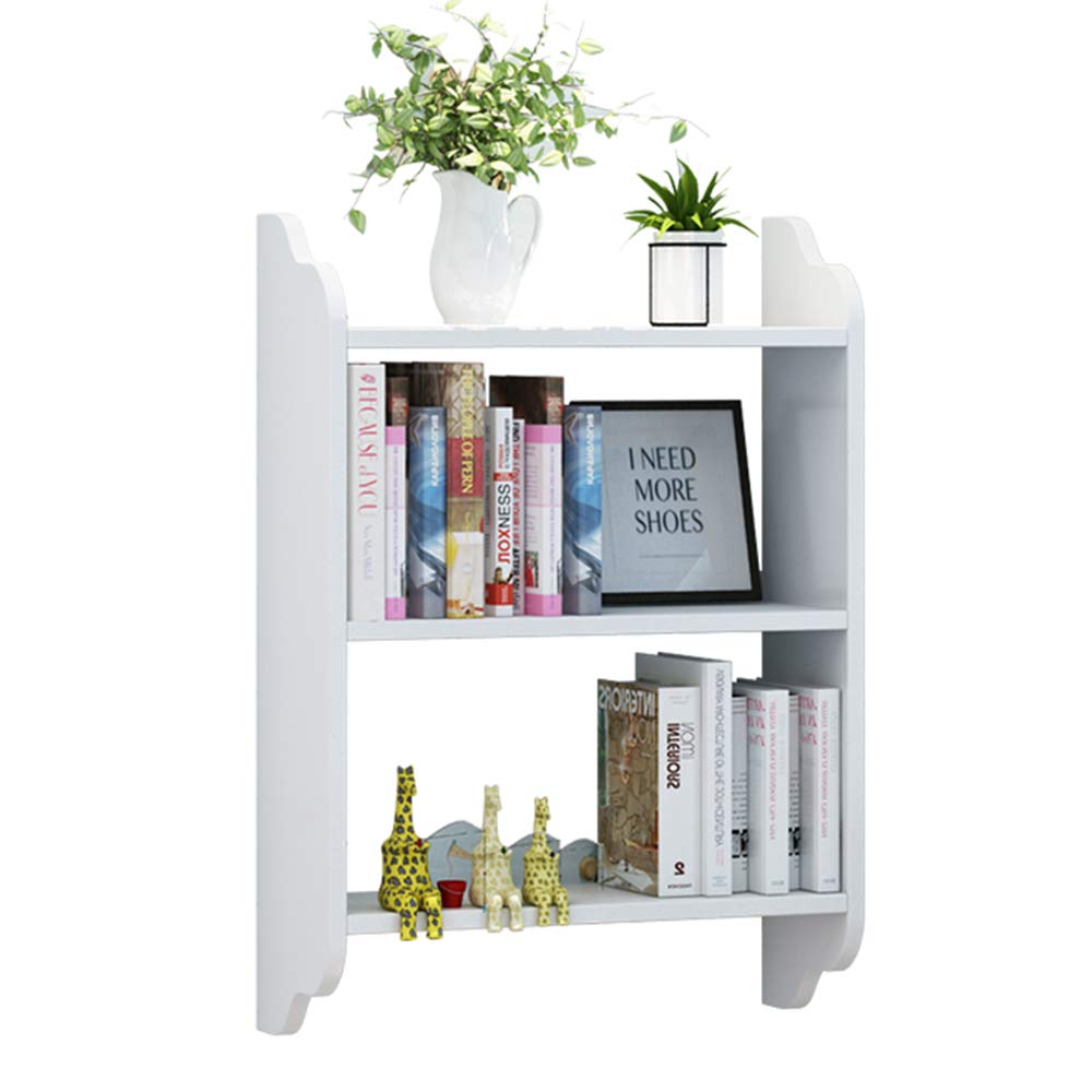 XIAOYAN Floating Wall Mounted Bookshelf for Kids - White Small Bookcase with 2 Size Options (54x20x78cm) - Space Saving Nursery, Living Room, Bedroom Decor & Organization Solution