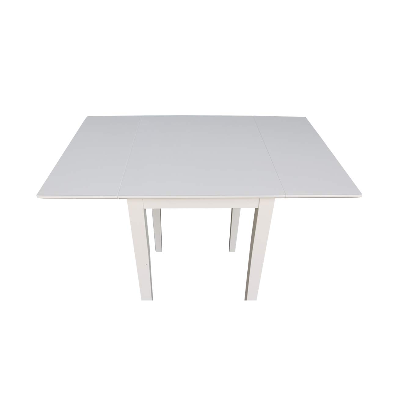 IC International Concepts Solid Wood Small Drop Leaf Dining Table - Real Parawood, Sturdy & Durable - Perfect for Small Spaces, Apartments, Breakfast Nooks & Cozy Dining Areas