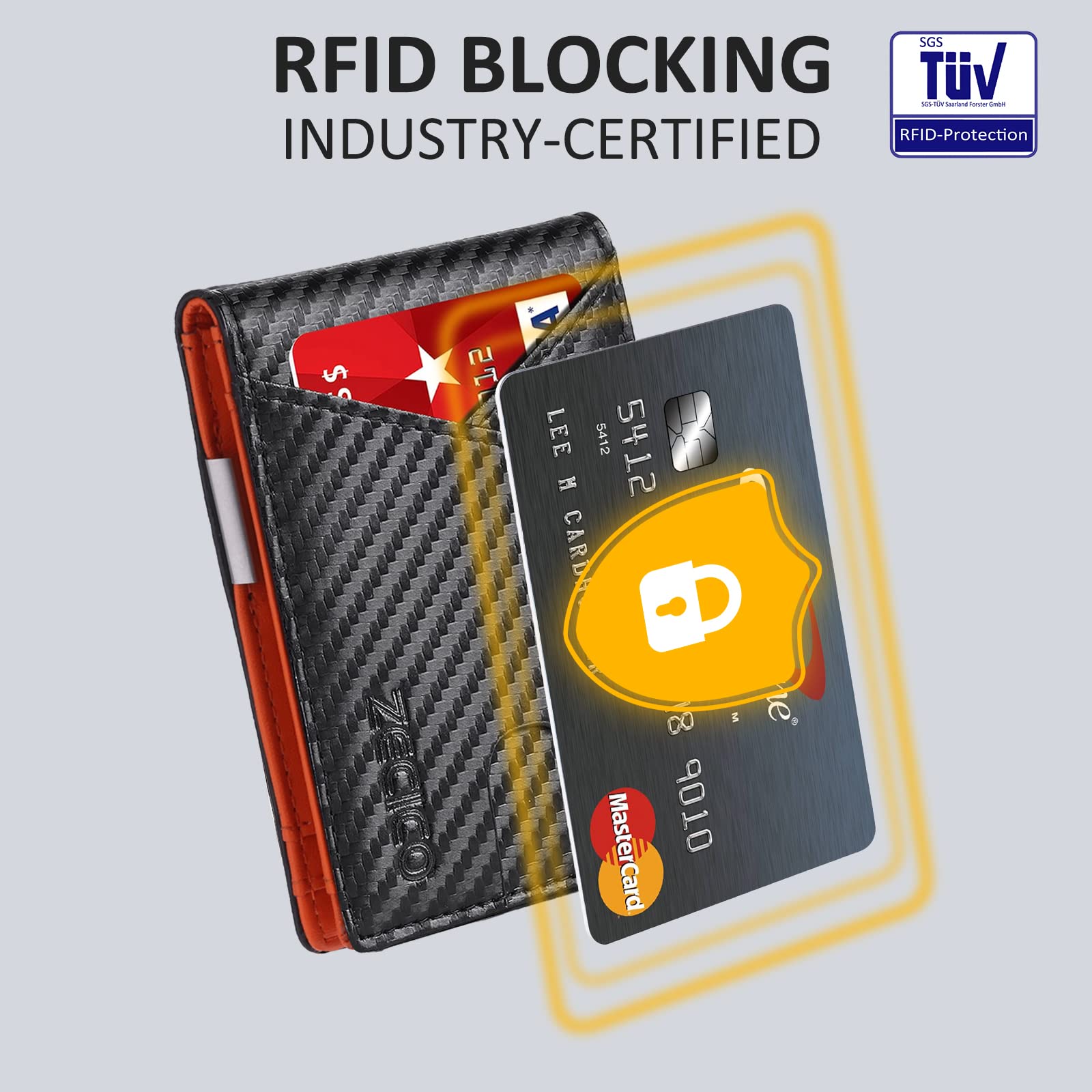 Slim RFID Blocking Leather Bifold Wallet for Men - Front Pocket Minimalist Credit Card Holder with Money Clip & ID Window | Perfect Gift for Dad, Husband, Boyfriend | Everyday Carry, Travel & Business Use
