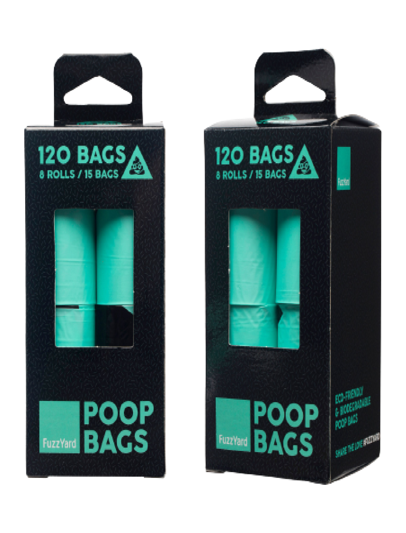 Fuzzyard Dog Waste Bags - 8 Rolls (120 Bags) | Biodegradable Poop Bags for Dogs | Perfect for Walking, Hiking & Park Cleanup