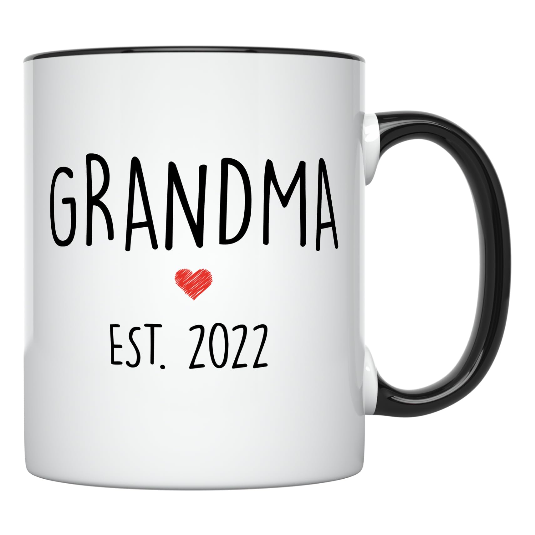 YouNique Designs 2022 Grandma Pregnancy Announcement Mug - 11oz Ceramic Cup for First-Time Grandparents, Baby Reveal Gift, Black Handle - Perfect for Grandparent's Day, Baby Showers & Special Celebrations