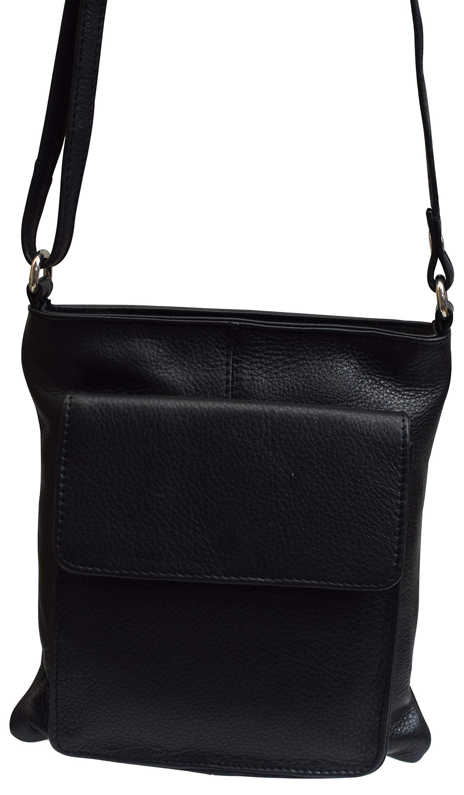 Luxury Genuine Leather Shoulder Bag for Women with Front Pouch Pocket - Perfect for Work, Travel & Everyday Use