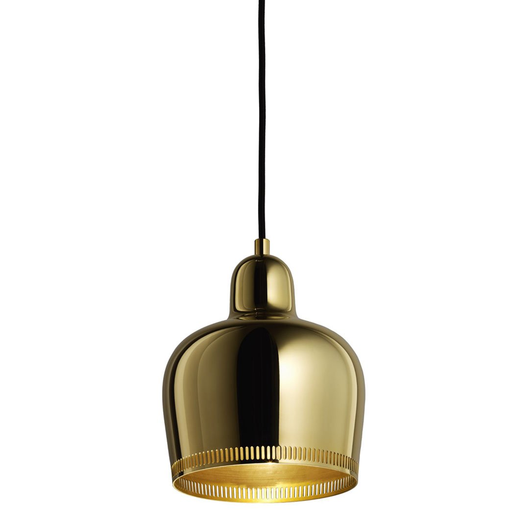 A330S Golden Bell Savoy Pendant Light - Vintage Brass Chandelier for Dining Room, Kitchen Island & Bedroom Lighting Decor