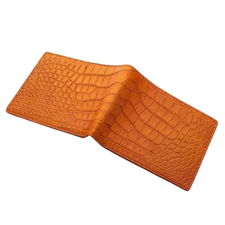 Genuine Light Brown Crocodile Leather Wallet for Men - Slim Bifold RFID Blocking Luxury Wallet - Perfect for Everyday Carry, Business & Travel