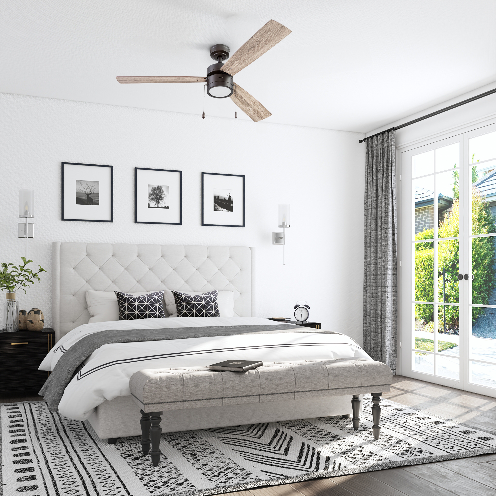 52 Inch Madrona Ceiling Fan with Espresso Bronze Finish & Pull Chain - Perfect for Living Room, Bedroom, and Outdoor Patio Cooling