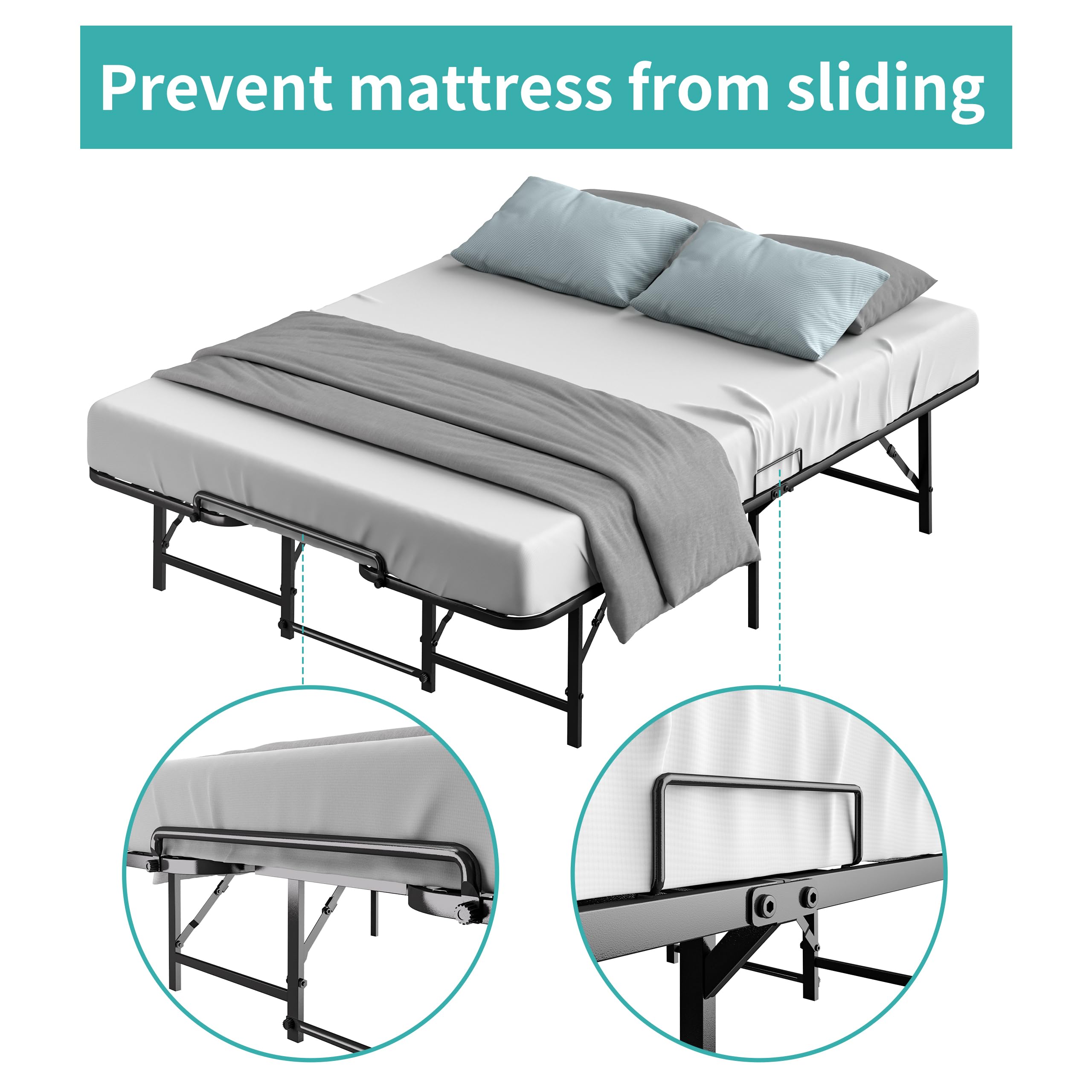 Queen Size Foldable Bed Frame - 14.2