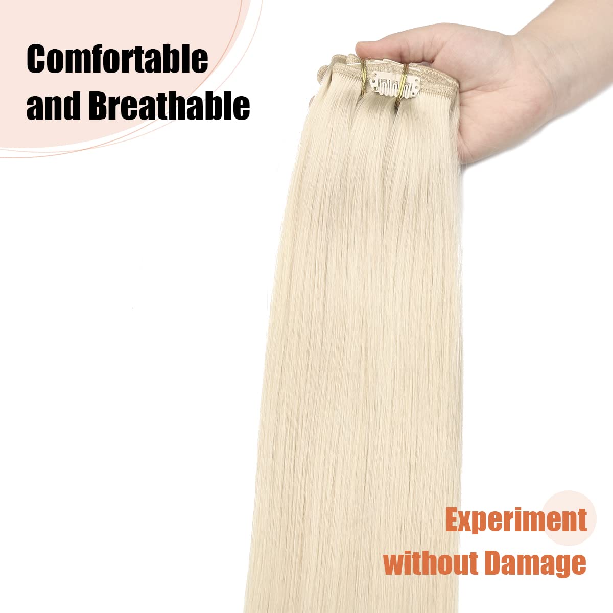 Premium 100% Human Hair Clip-In Extensions - Silky Straight Hair Extensions for Length & Volume | Perfect for Parties, Weddings & Everyday Styling