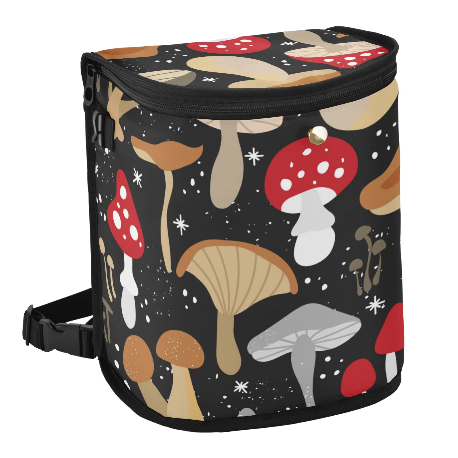 JUNZAN Cute Mushroom Car Trash Can - Leakproof Hanging Garbage Bin with Lid for Women | Perfect for Minivan, Truck, Van & SUV | Keep Your Vehicle Clean & Organized