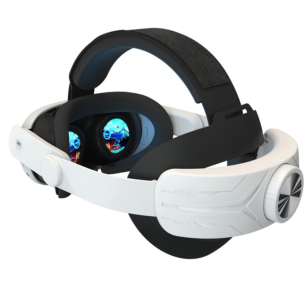 Meta Quest 3 Head Strap - Adjustable Comfortable VR Headband with PU Sponge Pad | Ergonomic Design Reduces Face Pressure | Perfect for Gaming, VR Experiences & Extended Play Sessions