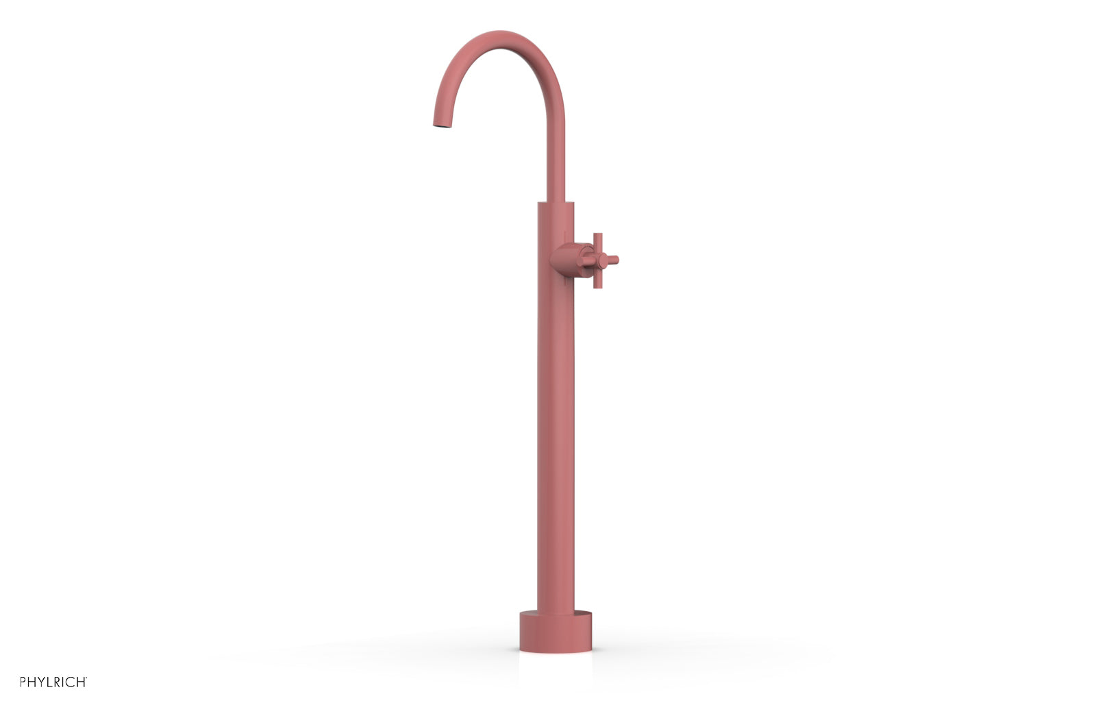 BASIC Low Floor Mount Tub Filler with Cross Handle - D131 44 04 - Durable Bathroom Faucet for Modern & Traditional Bathtubs