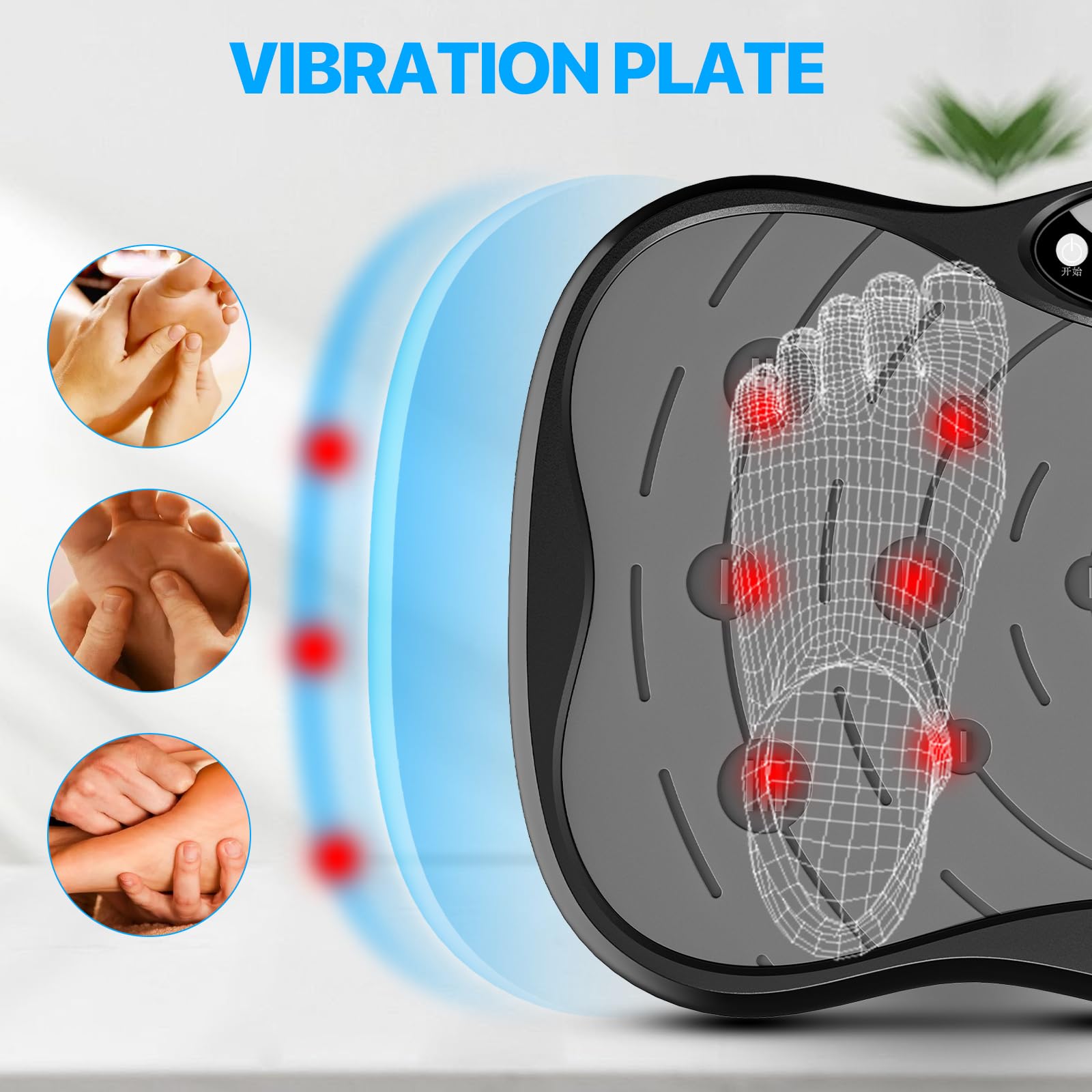 Vibration Plate Exercise Machine for Lymphatic Drainage & Weight Loss - Whole Body Vibration Platform for Home Gym & Fitness Training - Fat Burner Workout Equipment for Women & Men - Perfect for Home Use, Physical Therapy & Muscle Recovery