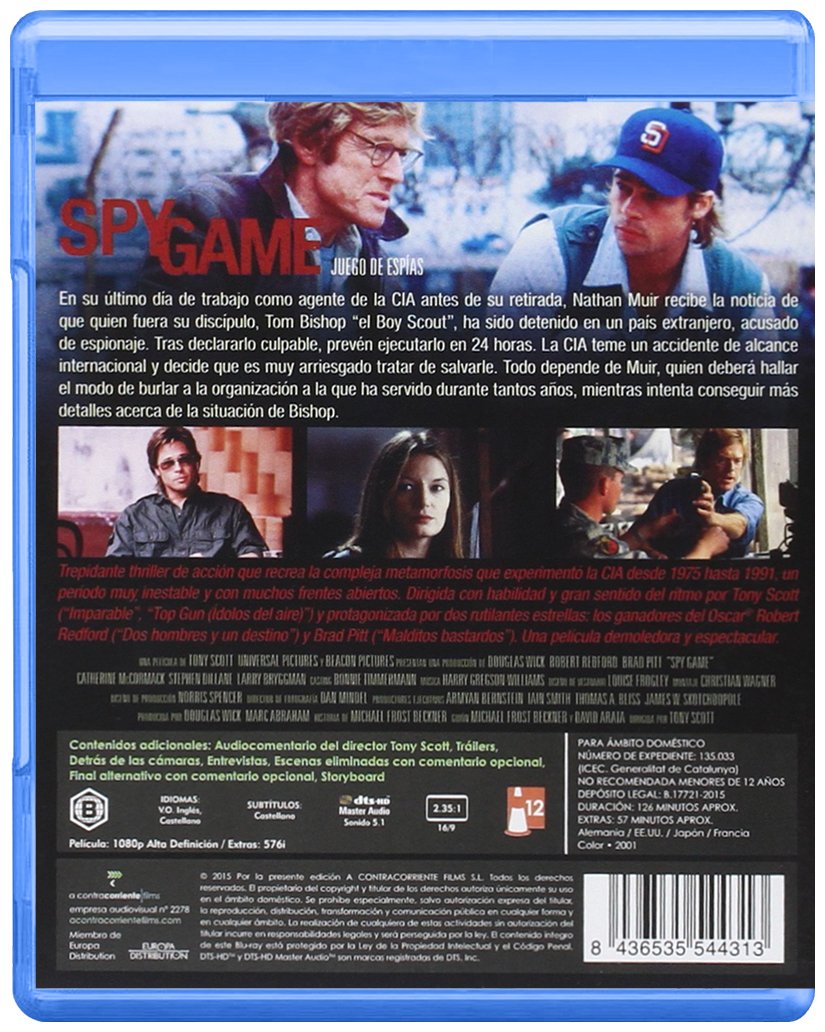 Spy Game (Region B) - Action Thriller Movie DVD - Perfect for Movie Nights & Spy Film Enthusiasts