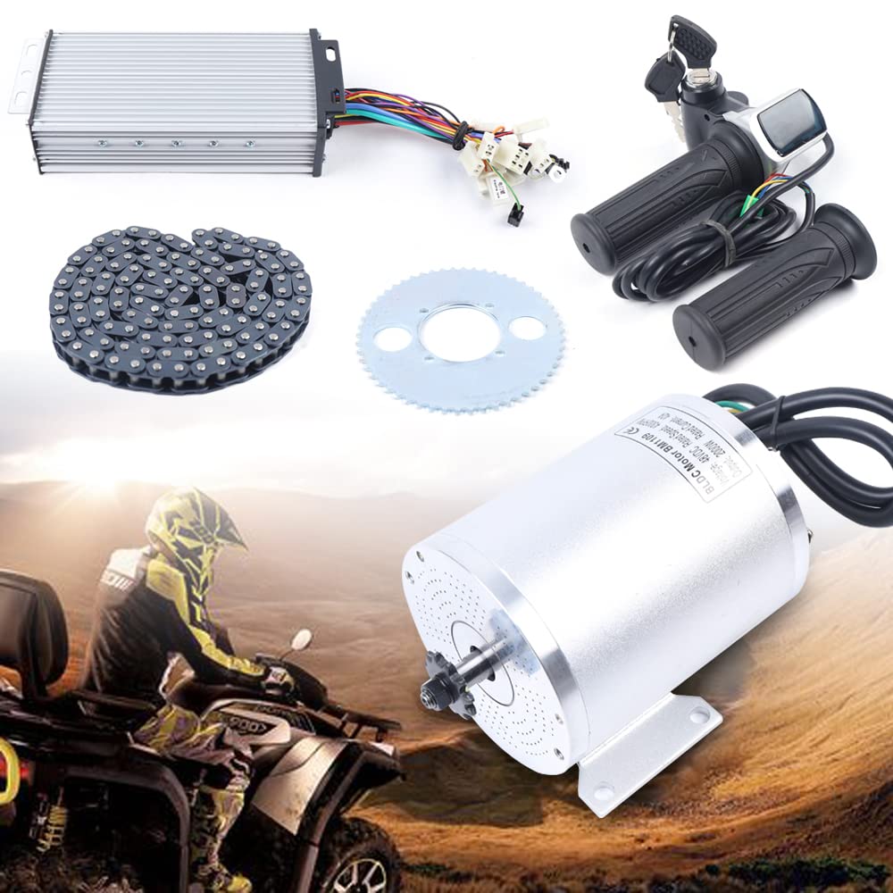 48V 2000W Brushless Electric Motor Kit with Controller - High Performance Ebike Conversion Kit for Scooters, Go Karts & Motorcycles (4300 RPM) - Perfect for DIY Electric Bike Upgrades and Off-Road Vehicles