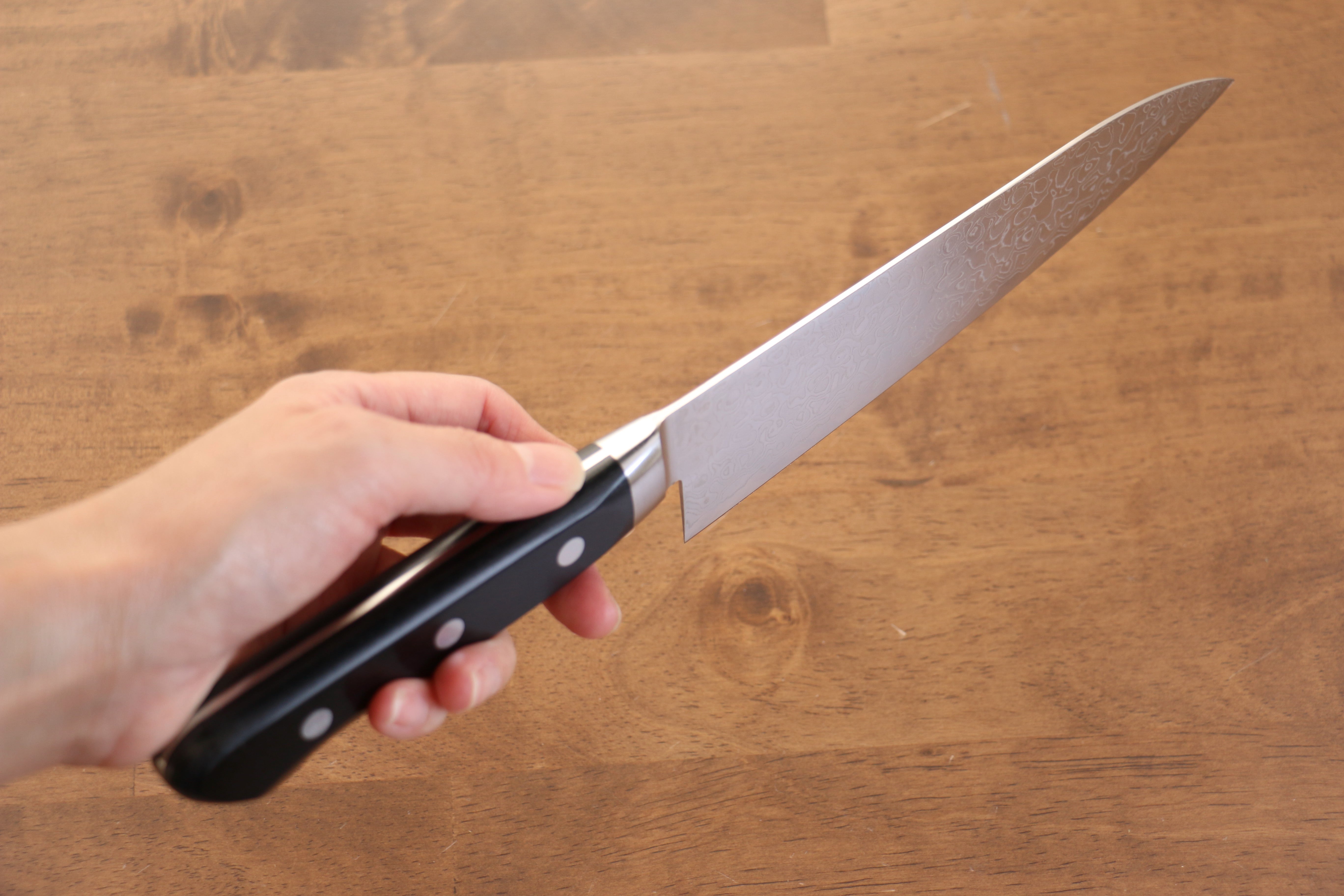 Premium Seisuke Kagami AUS10 Damascus Gyuto Chef Knife 180mm - Mirrored Finish, Black Pakkawood Handle - Perfect for Sushi, Meat Slicing & Professional Kitchen Use