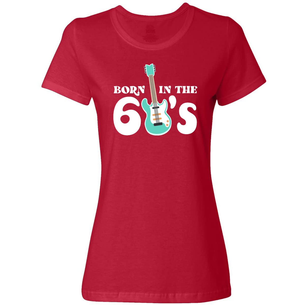 Inktastic Vintage 1960s Blue Electric Guitar Women's T-Shirt - Retro Music Lover Gift for Concerts & Casual Wear