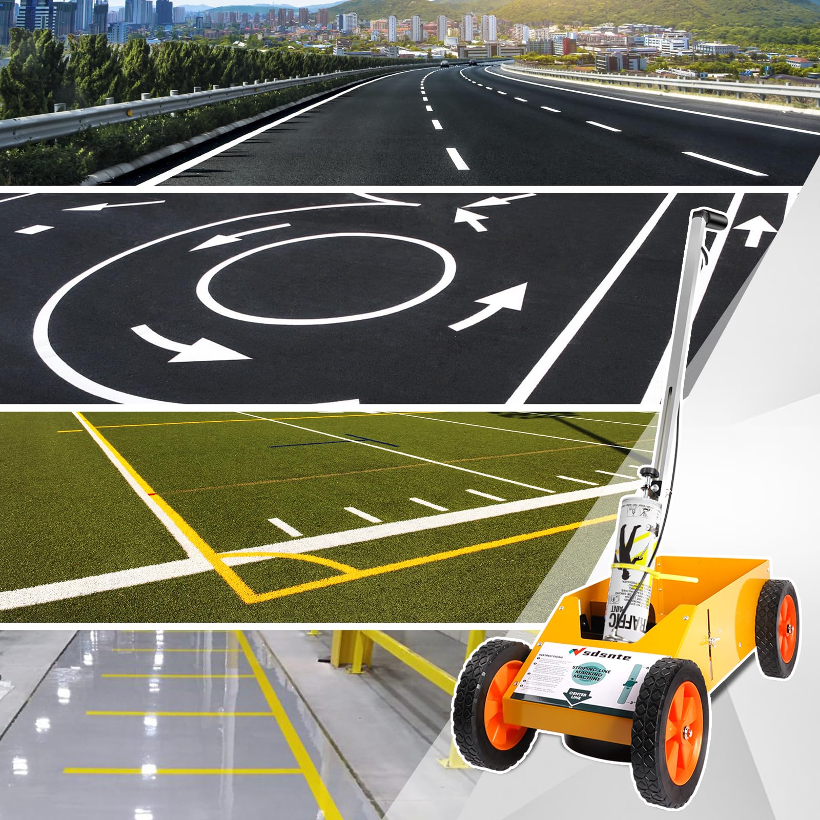 2 in 1 Detachable Parking Lot Striping Machine & Marking Paint Wand - Lightweight Trigger with Precision Control for Fast, Accurate Road & Parking Lot Markings (Pack of 1) - Perfect for Parking Lot Maintenance, Warehouse Floor Marking & Construction Site Layouts