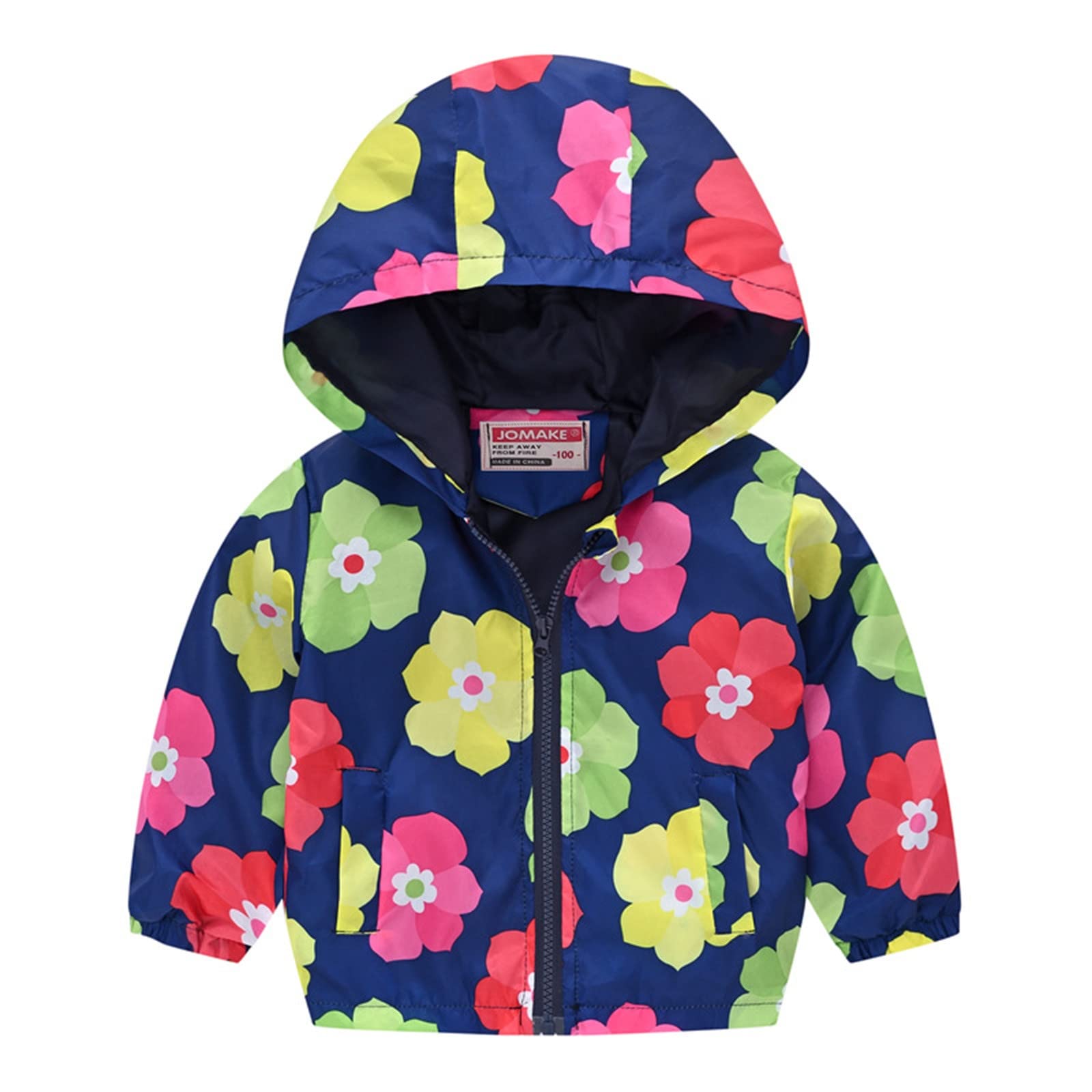 Girls & Boys Lightweight Jacket 1-5T | Dinosaur Hoodie Windbreaker for Toddler Kids | Perfect for Spring & Fall Outdoor Play