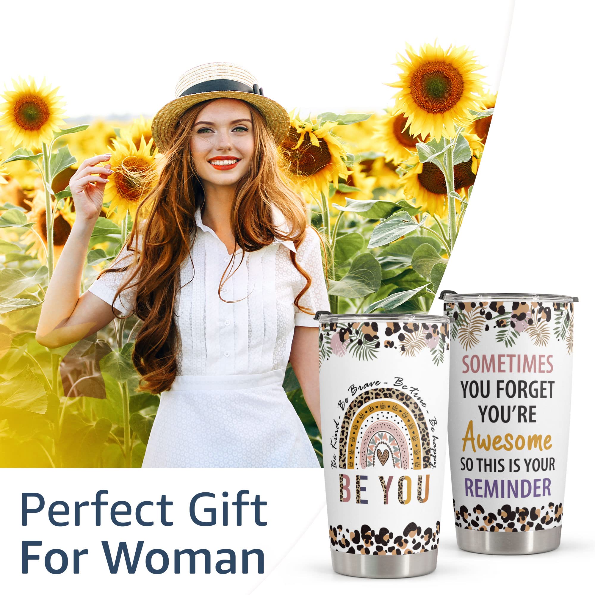 20oz Stainless Steel Tumbler - Inspirational Christmas & Birthday Gift for Women, Mom, Wife, Best Friend, Coworker | Motivational Thank You Present | Perfect for Office, Home, Travel & Daily Hydration