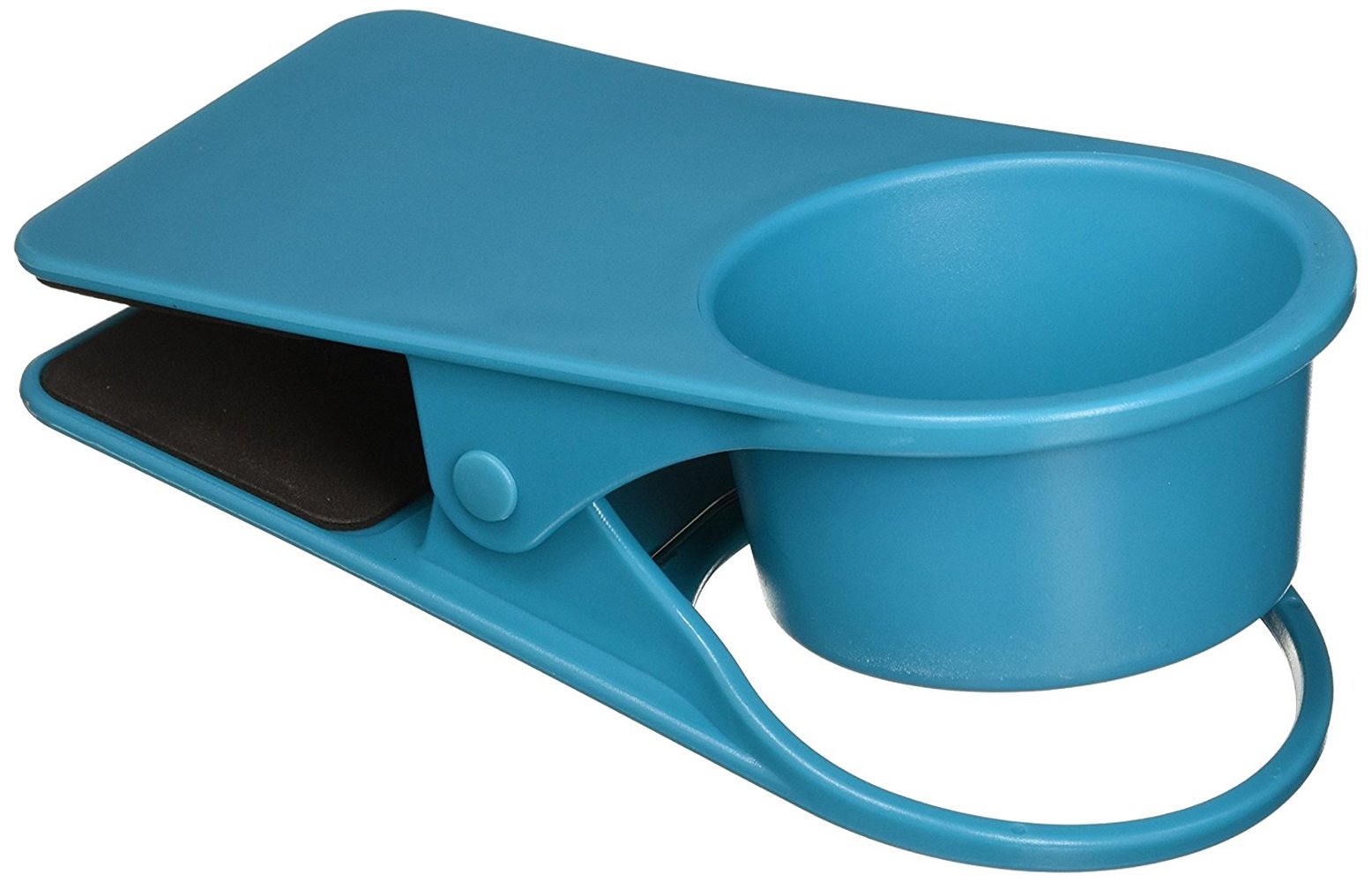 Sturdy Drink Cup Holder Clip for Desk & Table - Heavy Duty Beverage Mug Clip for Coffee, Soda, Water Bottles - Perfect for Home Office, Car, Dorm Room & Outdoor Use (Blue)