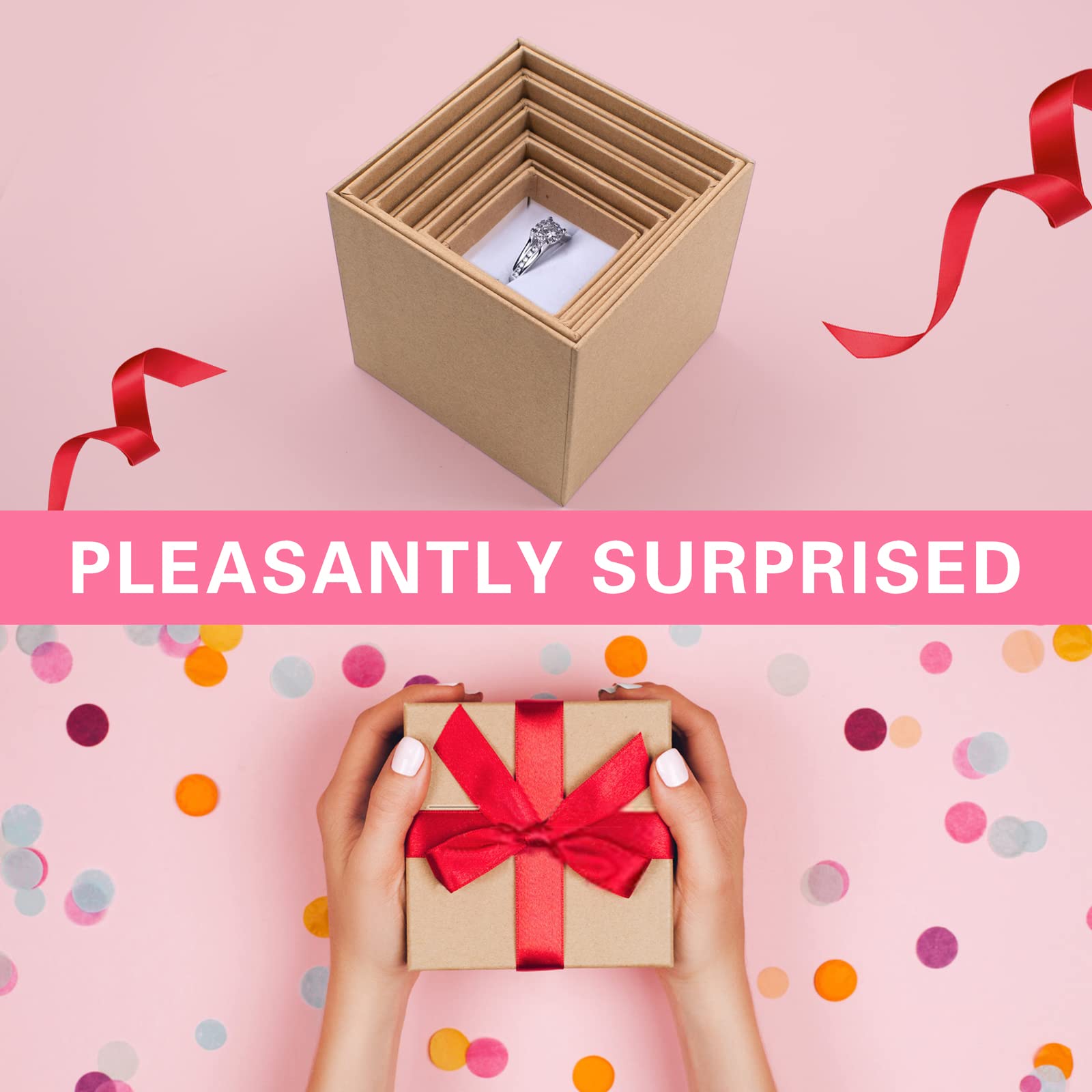 10-Piece Nesting Gift Box Set - Small Square Kraft Paper Surprise Prank Boxes for Christmas, Halloween & Birthday (1.7-3.5 Inch, Brown, Lidless) | Perfect for Party Favors, Jewelry Packaging & Creative Gift Wrapping
