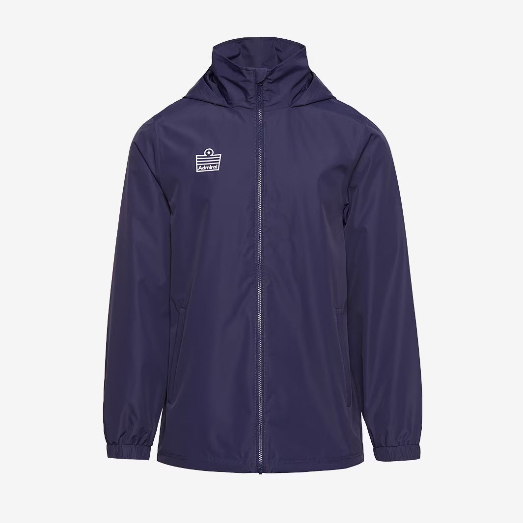 Volt Waterproof Rain Jacket for Men & Women - Lightweight Windproof Outdoor Coat with Hood - Navy Blue - Perfect for Hiking, Camping & Travel