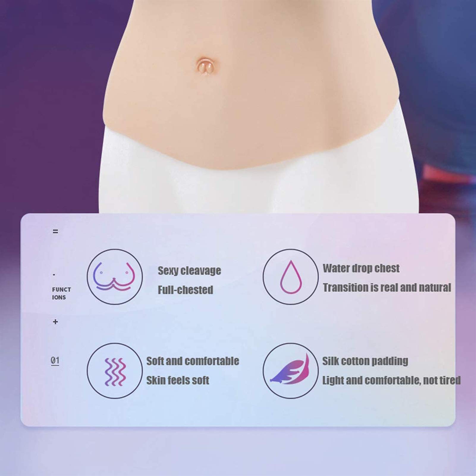 Premium Silicone C-I Cup Breastplate for Crossdressers & Transgender - Natural Looking Fake Breast Forms for Cosplay, Drag Shows & Everyday Wear - Comfortable Bodysuit Enhancer (White) - Perfect for Costume Parties, Gender Affirmation & Confidence Boosting