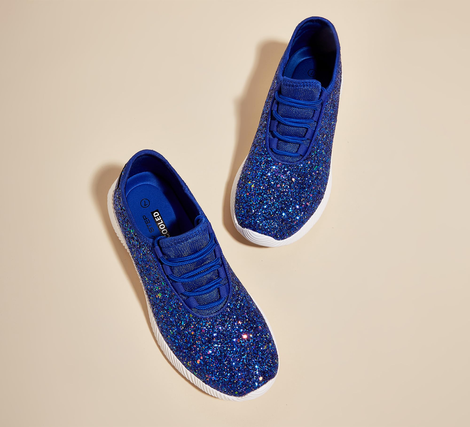 K KIP WOK Women's Fashion Glitter Sneakers - Slip On Running Shoes, Lightweight Tennis Walking Shoes for Women | Perfect for Gym, Workout, Casual Wear & Daily Activities