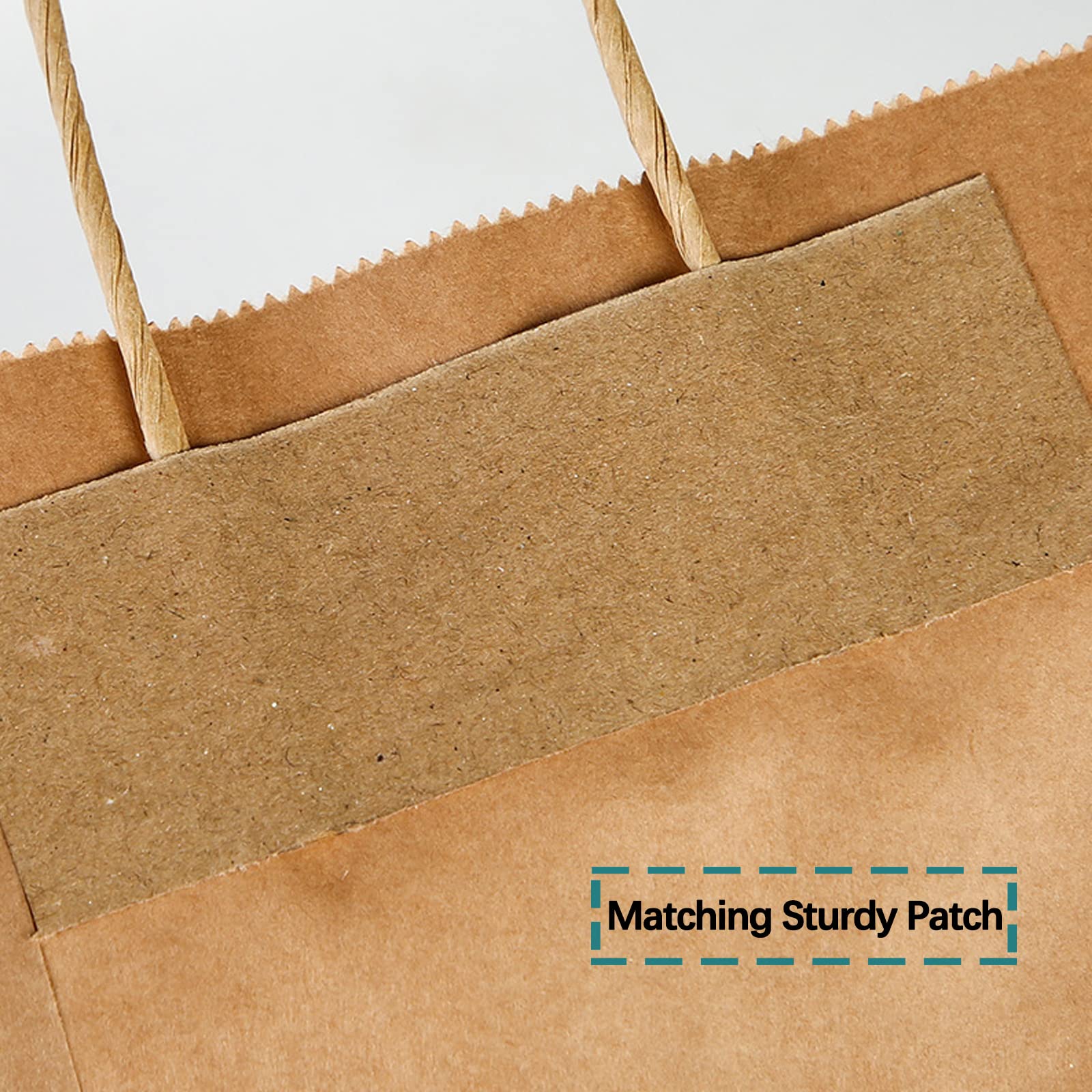 50 Pcs Kraft Paper Bags with Handles - Eco-Friendly Brown Shopping Bags for Retail Stores, Grocery Packaging & Takeout - 10.6x3x8 Inches - Perfect for Restaurants, Kids Parties, Holiday Gifts & Boutique Packaging