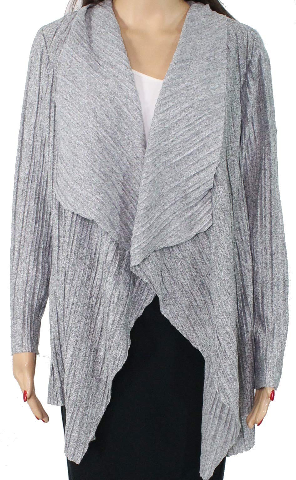 Alfani Women's Plus Size Pleated Heathered Cardigan Sweater - Cozy Knitwear for Fall & Winter Layering | Perfect for Office, Casual Outfits and Travel
