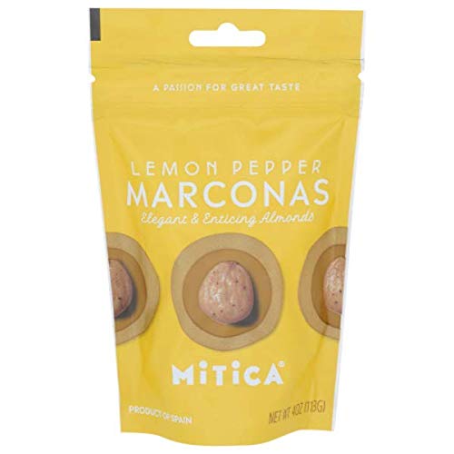 ES268 | Premium Marcona Lemon Pepper Almonds | Spicy Marcona Almonds with Lemon | 4 oz (Pack of 8) | Perfect for Snacking, Parties & Gourmet Gifts