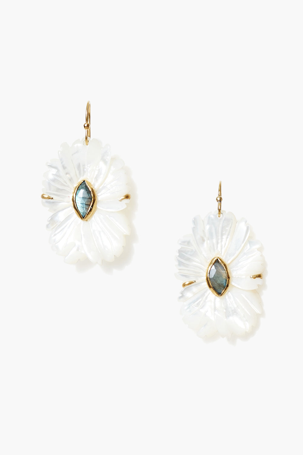 Magnolia Earrings - White Mother of Pearl (MOP) Mix - Elegant Floral Jewelry for Women - Perfect for Weddings, Parties & Everyday Wear