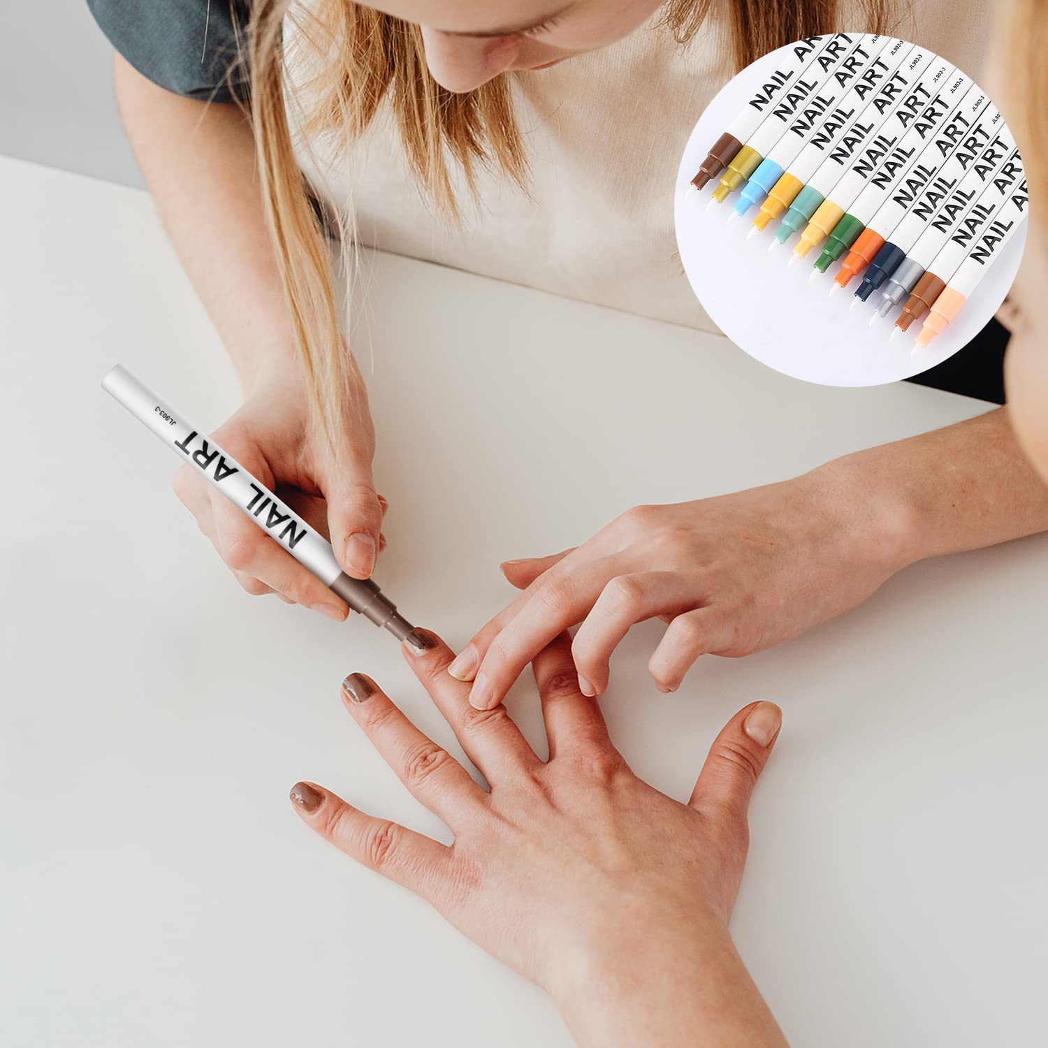 12pcs 3D Nail Art Pens Set - Fine Tip Nail Polish Drawing Pens for DIY Manicure, Nail Graffiti & Nail Art Design (12 Colors) - Perfect for Home Salon, Party Nails & Gift for Women Girls