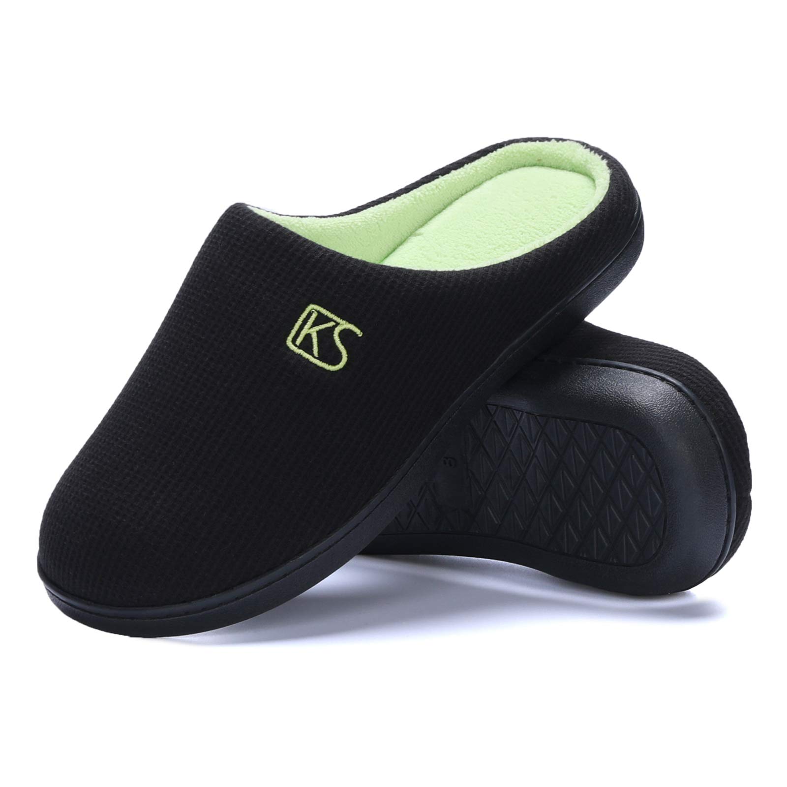 PENNYSUE Men's Memory Foam Slippers - Ultra Soft Indoor/Outdoor House Shoes for Men with Arch Support - Perfect for Home, Bedroom, Backyard & Quick Errands